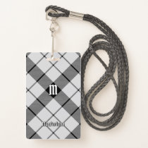 Clan MacFarlane Black and White Tartan Badge