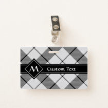 Clan MacFarlane Black and White Tartan Badge