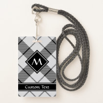 Clan MacFarlane Black and White Tartan Badge