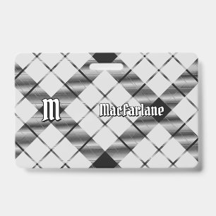 Clan MacFarlane Black and White Tartan Badge