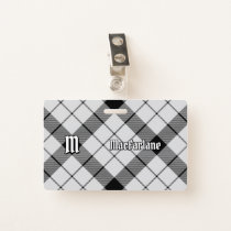 Clan MacFarlane Black and White Tartan Badge