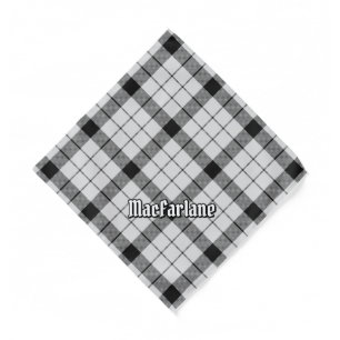 Clan MacFarlane Black and White Tartan Bandana
