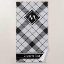 Clan MacFarlane Black and White Tartan Beach Towel