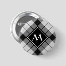 Clan MacFarlane Black and White Tartan Button