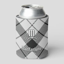 Clan MacFarlane Black and White Tartan Can Cooler