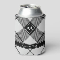 Clan MacFarlane Black and White Tartan Can Cooler