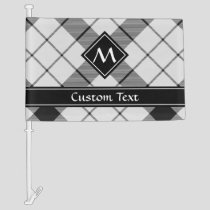 Clan MacFarlane Black and White Tartan Car Flag