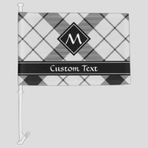 Clan MacFarlane Black and White Tartan Car Flag
