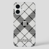 Clan MacFarlane Black and White Tartan iPhone 16 Case