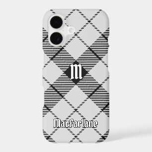 Clan MacFarlane Black and White Tartan iPhone 17 Case
