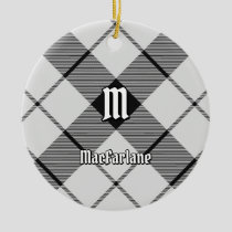Clan MacFarlane Black and White Tartan Ceramic Ornament