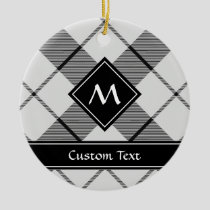 Clan MacFarlane Black and White Tartan Ceramic Ornament