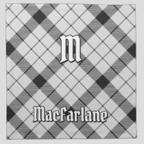 Clan MacFarlane Black and White Tartan Cloth Napkin
