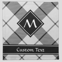 Clan MacFarlane Black and White Tartan Cloth Napkin