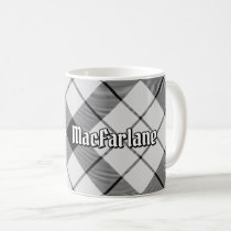 Clan MacFarlane Black and White Tartan Coffee Mug