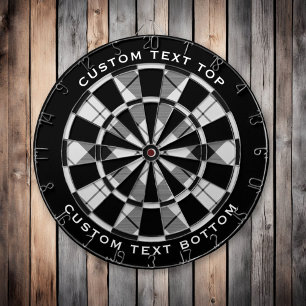 Clan MacFarlane Black and White Tartan Dart Board
