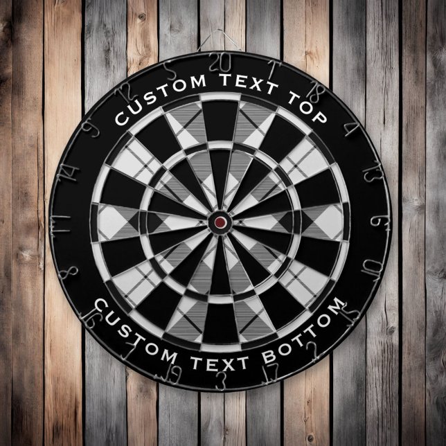 Clan MacFarlane Black and White Tartan Dart Board (Creator Uploaded)