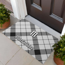 Clan MacFarlane Black and White Tartan Doormat