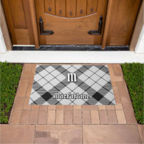 Clan MacFarlane Black and White Tartan Doormat