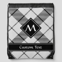 Clan MacFarlane Black and White Tartan Drawstring Bag