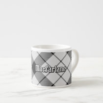 Clan MacFarlane Black and White Tartan Espresso Cup