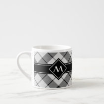 Clan MacFarlane Black and White Tartan Espresso Cup