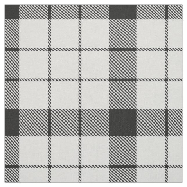 Clan MacFarlane Black and White Tartan Fabric (Swatch)
