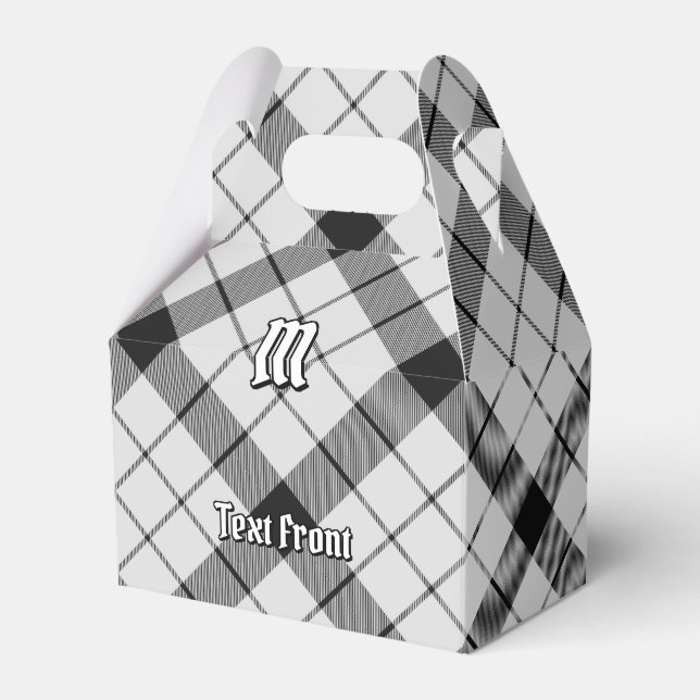 Clan MacFarlane Black and White Tartan Favor Boxes (Front Side)