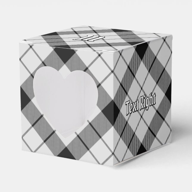 Clan MacFarlane Black and White Tartan Favor Boxes (Front Side)