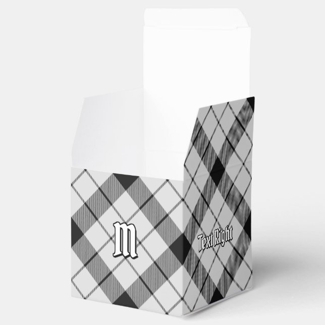 Clan MacFarlane Black and White Tartan Favor Boxes (Opened)
