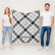 Clan MacFarlane Black and White Tartan Fleece Blanket