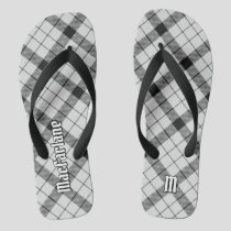 Clan MacFarlane Black and White Tartan Flip Flops