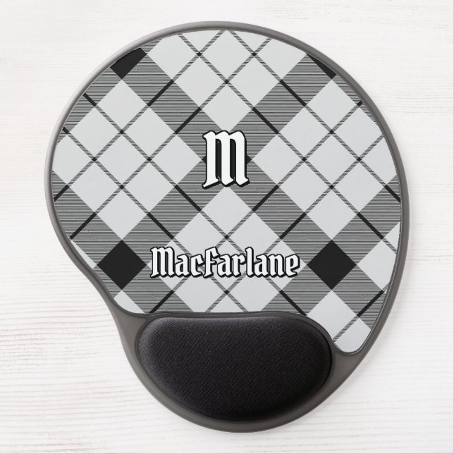 Clan MacFarlane Black and White Tartan Gel Mouse Pad (Front)