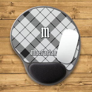 Clan MacFarlane Black and White Tartan Gel Mouse Pad