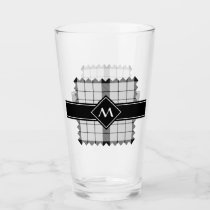 Clan MacFarlane Black and White Tartan Glass