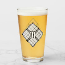 Clan MacFarlane Black and White Tartan Glass