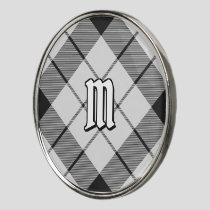 Clan MacFarlane Black and White Tartan Golf Ball Marker