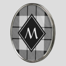 Clan MacFarlane Black and White Tartan Golf Ball Marker