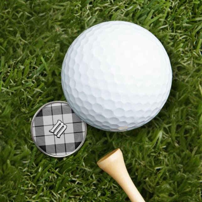 Clan MacFarlane Black and White Tartan Golf Ball Marker (Creator Uploaded)