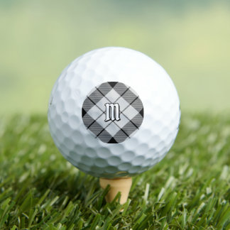 Clan MacFarlane Black and White Tartan Golf Balls