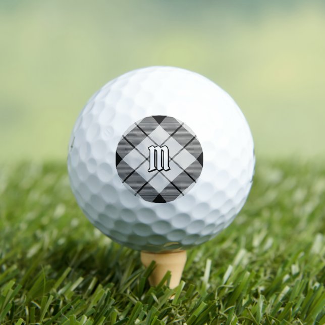 Clan MacFarlane Black and White Tartan Golf Balls (Insitu Tee)