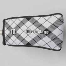 Clan MacFarlane Black and White Tartan Golf Head Cover