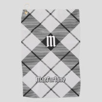 Clan MacFarlane Black and White Tartan Golf Towel