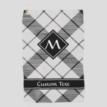 Clan MacFarlane Black and White Tartan Golf Towel