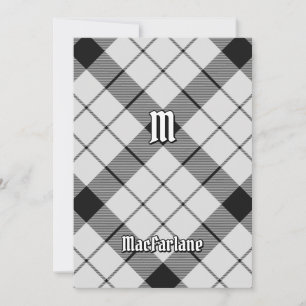 Clan MacFarlane Black and White Tartan Invitation