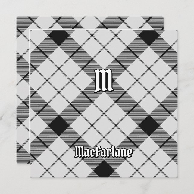 Clan MacFarlane Black and White Tartan Invitation (Front/Back)