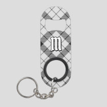 Clan MacFarlane Black and White Tartan Keychain Bottle Opener