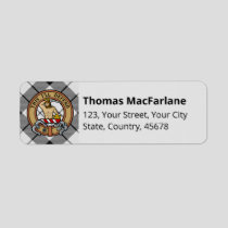 Clan MacFarlane Black and White Tartan Label