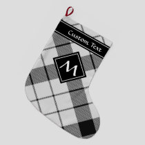 Clan MacFarlane Black and White Tartan Large Christmas Stocking