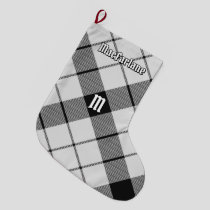 Clan MacFarlane Black and White Tartan Large Christmas Stocking